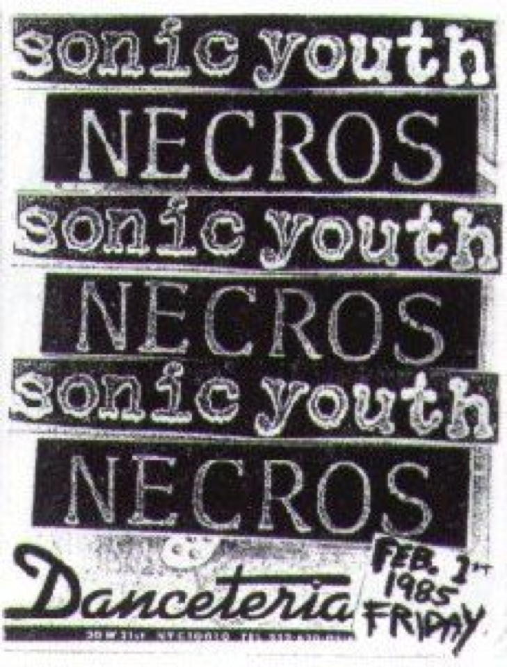 Danceteria flyer: Sonic Youth, February 1, 1985