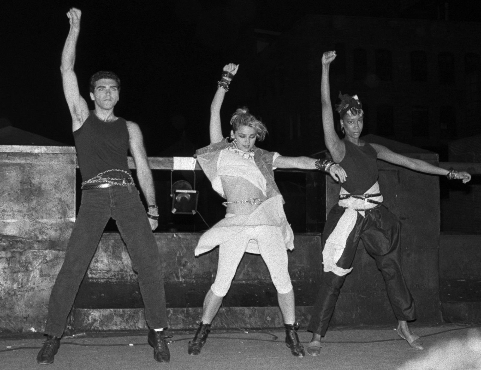 Madonna performing on the rooftop of Danceteria, 1983