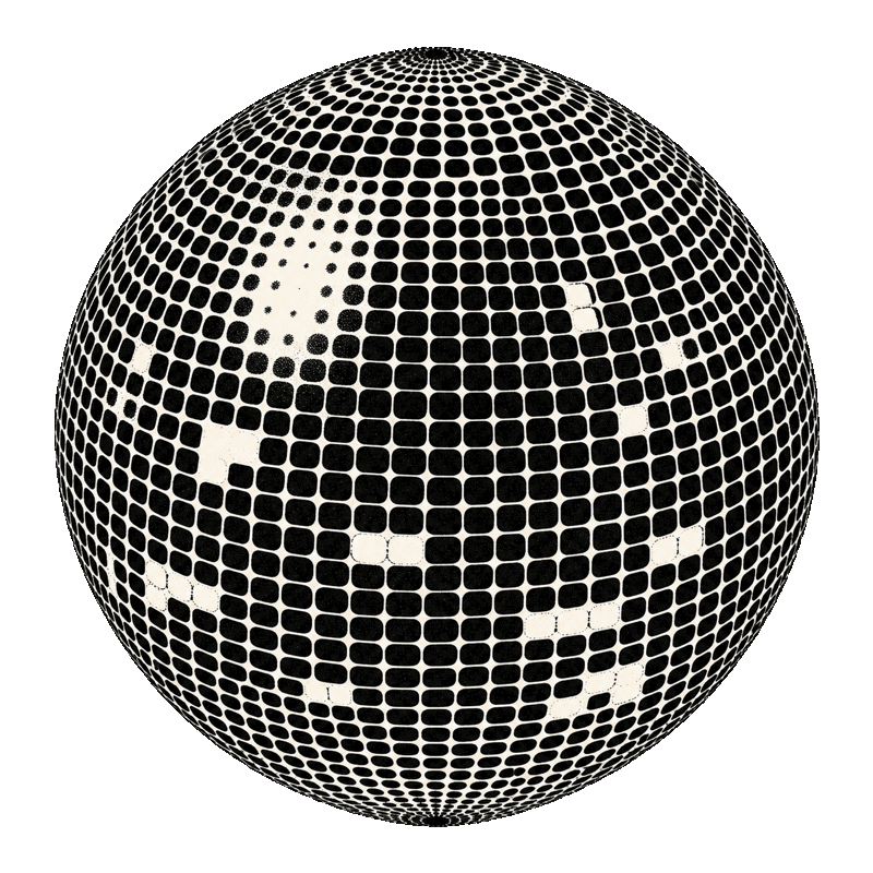 Halftone disco ball